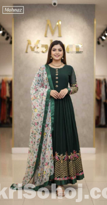 সেমী স্টিচড জর্জেট এমব্রয়ডারি পার্টি ড্রেস